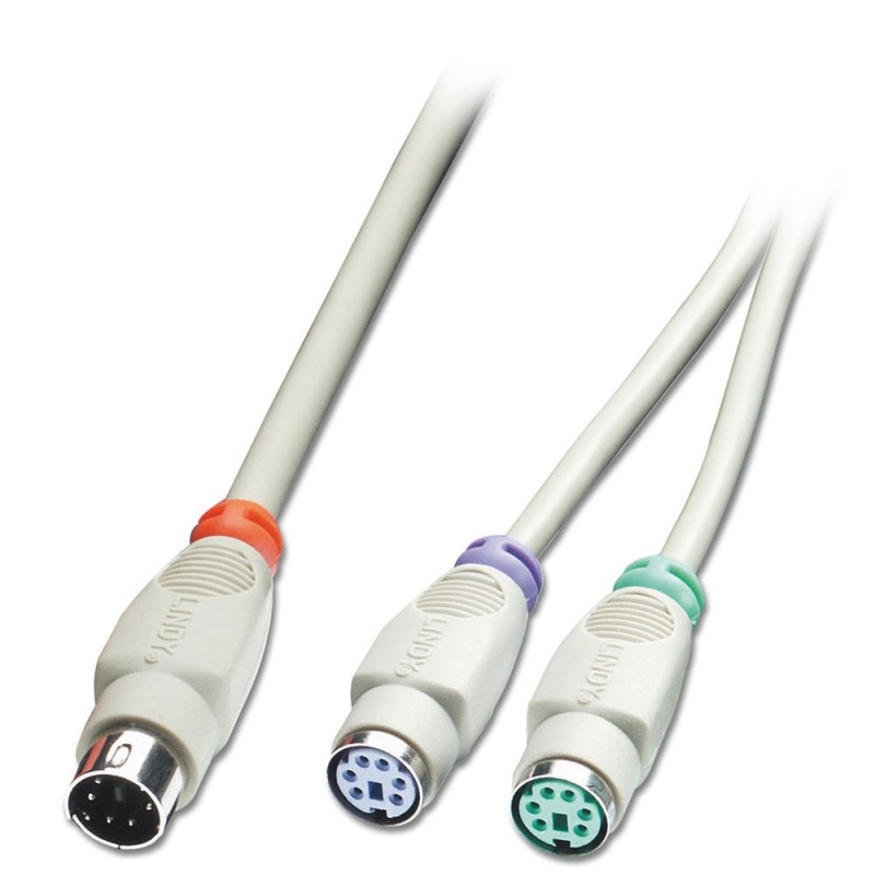 CabledUp® 5 Meter PS/2 6-Pin Mini DIN Male To Female Extension Cable - Grey