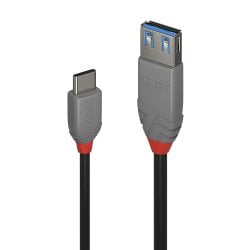0.15m USB 3.2 Type C to A Adapter Cable, 10Gbps, Anthra Line