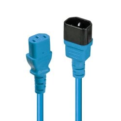 0.5m C14 to C13 Mains Extension Cable, blue