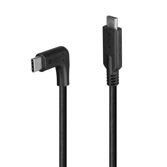 0.5m USB 3.2 USB-C to Right-Angled USB-C Cable, 10Gbps, 4K60, 60W PD