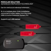 LINDY USB 2.0 Aktiv-Hub Mit 12m Kabel - 4 Ports, Schwarz - Ideal Für Längere Verbindungen