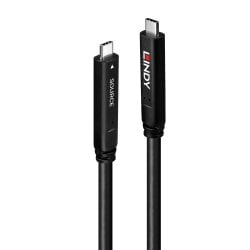 15m USB 3.2 10Gbps & DP 1.4 Type C Fibre Optic Hybrid Cable