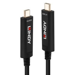 15m USB Type C Fibre Optic Hybrid Cable, Audio / Video Only