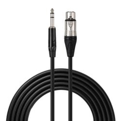 1m XLR Male to 6.3mm Male Audio Cable, Black