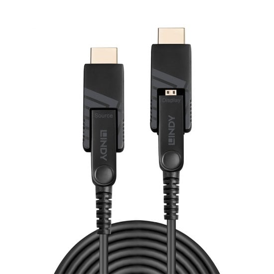 20m Fibre Optic Hybrid Micro-HDMI 18G Cable with Detachable HDMI & DVI Connectors