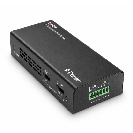 2ch Analogue Audio to Dante® Encoder
