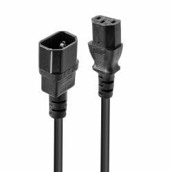 2m C14 to C13 Mains Extension Cable, black