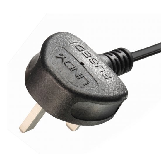 LINDY 30459 Netzkabel 2m – UK Stecker Auf IEC C19, 13A, Schwarz, Für Profi & Heim