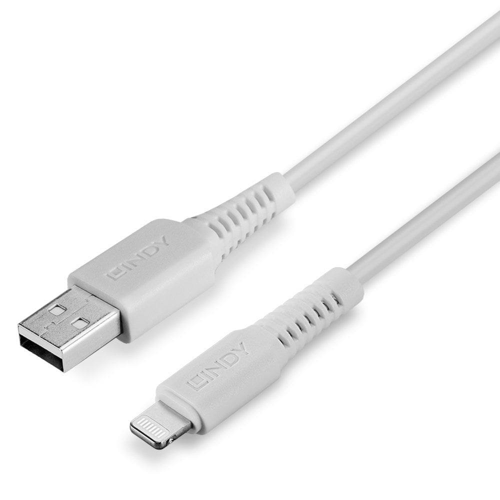 Câble Lightning Vers USB 2 M - Certifié MFi, Blanc, Marque Callstel (réf. HZ2805)