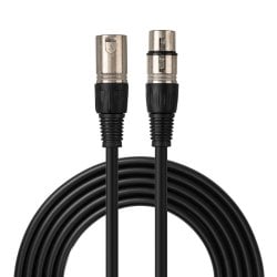 2m XLR Male to XLR Female Audio Cable, Black