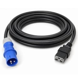 3m IEC C19 Power Lead, 16A Commando Plug, Black