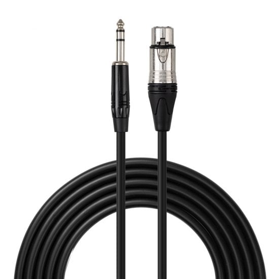 5m XLR Male to 6.3mm Male Audio Cable, Black