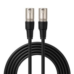 7.5m XLR Male to XLR Male Audio Cable, Black