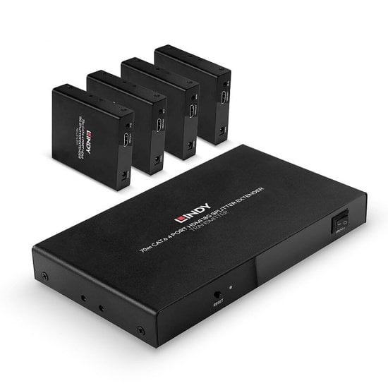 70m Cat.6 4 Port HDMI 4K60 & IR Splitter Extender