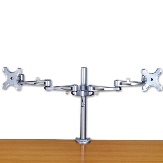 Dual Adjustable LCD Arms for up to 10kg, Silver
