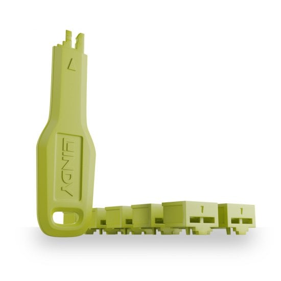RJ45 Port Blocker Kit, Green (1x Key, 10x Locks)