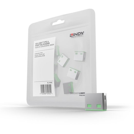 USB-A Port Blocker Extra Lock Pack, Green (10x Locks)