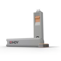 USB-C Port Blocker Kit, Orange (1x Key, 4x Locks)